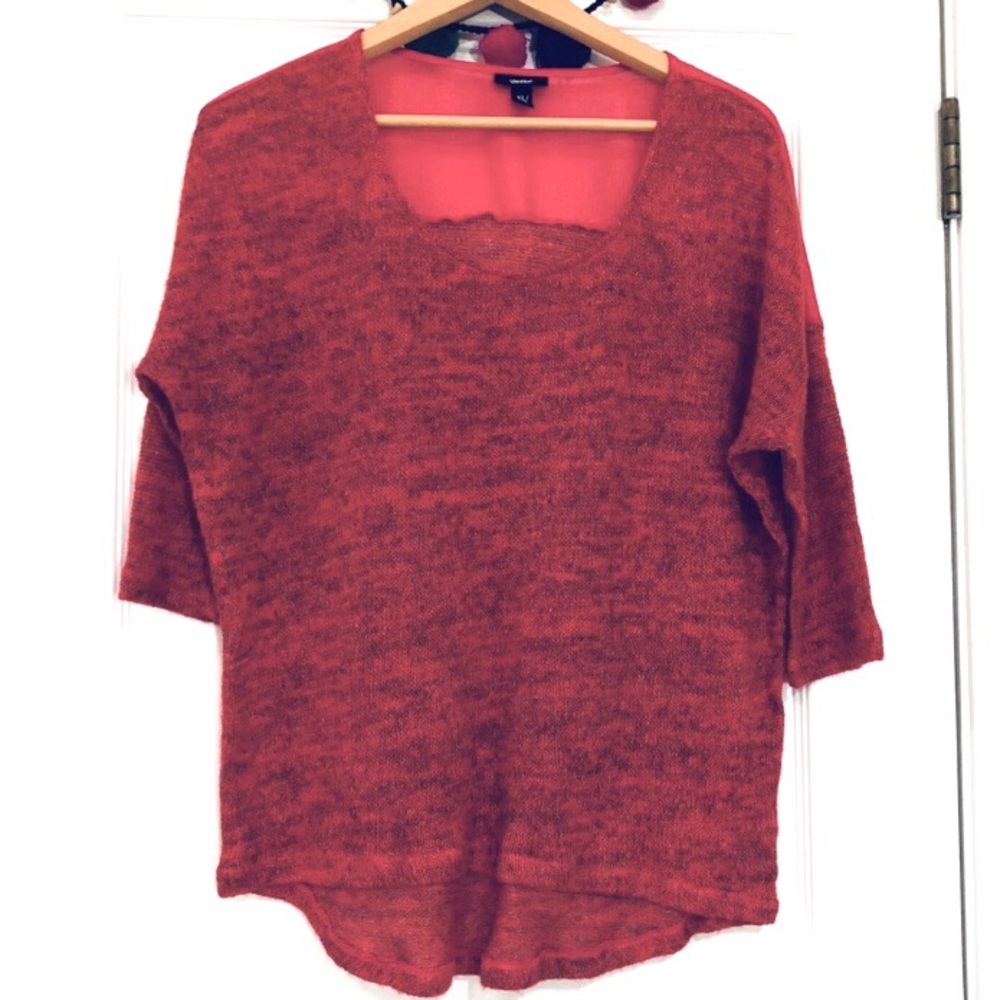 Mossimo Light Weight Sweater w/ Sheer Back in Red